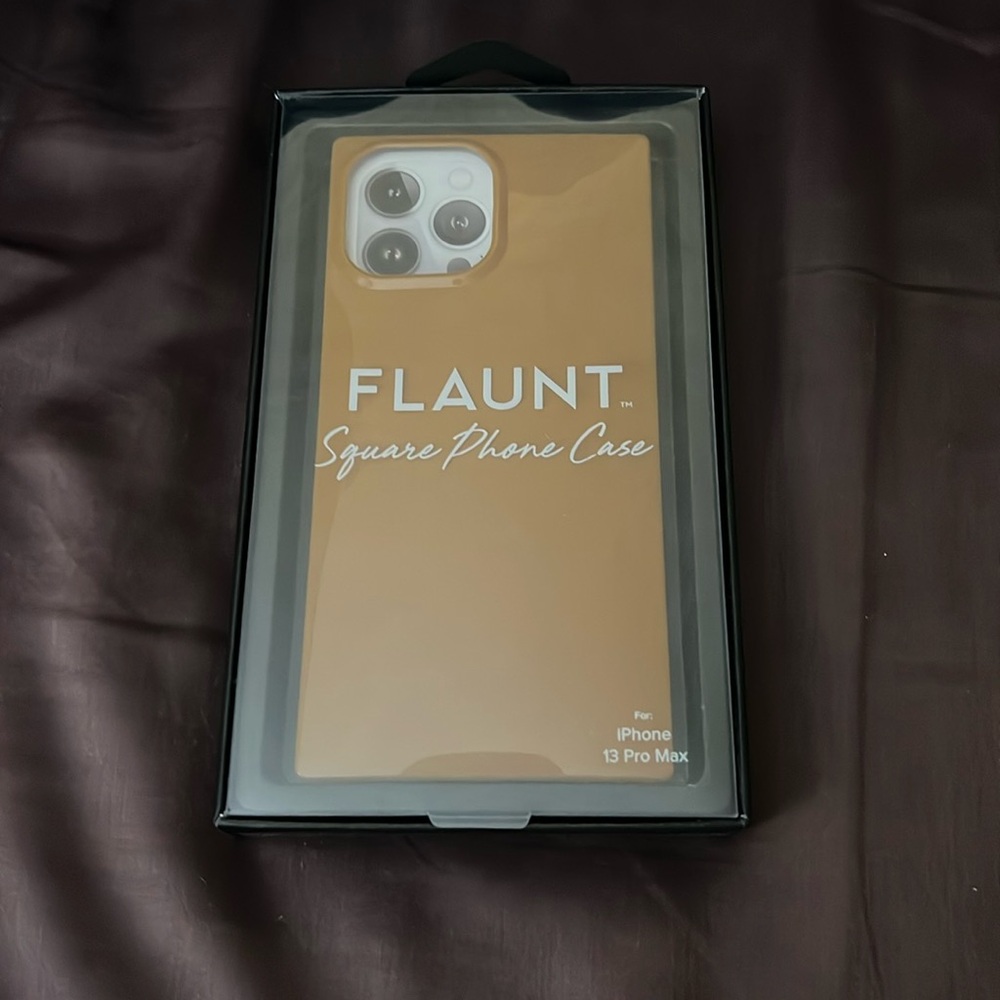 New In Box Flaunt square caramel glossy iPhone 13 Pro Max case. Not MagSafe.
